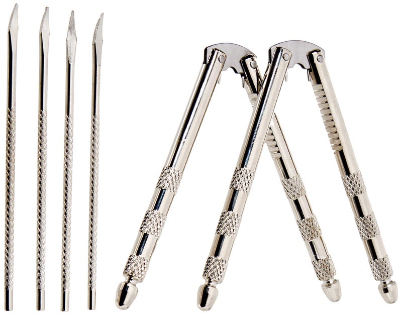 Chef Craft 21629-2PK Stainless Steel Set, 2 Nut Crackers and 4 Picks